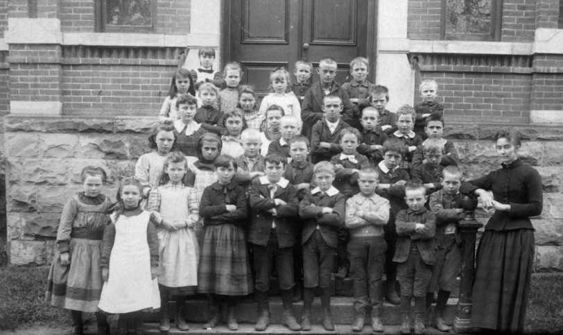 Group portrait of boys, girls and a teacher at Central School in the Lincoln Park neighborhood of Denver, Colorado. Courtesy DPL Western History Collection X-28350
